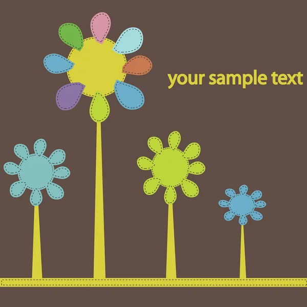 Fondo floral para tarjeta de felicitación. — Vector de stock