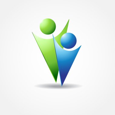 vektör simgesi iki mavi ve yeşil renkler