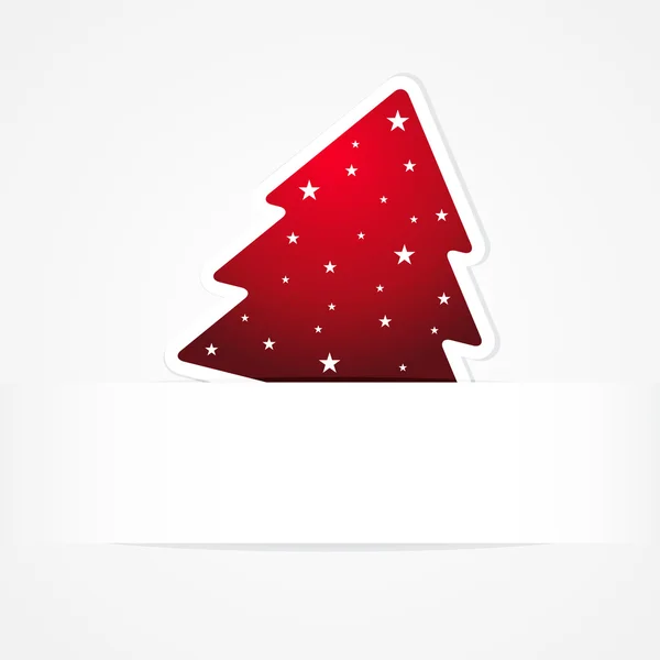 縞模様のクリスマスツリーとホリデーバナー — ストックベクタ