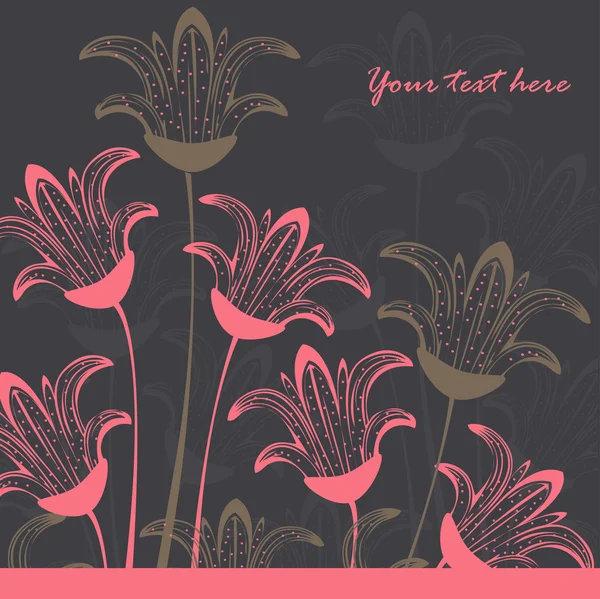 Fond vintage avec des fleurs abstraites — Image vectorielle