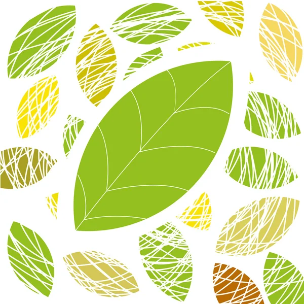 Hoja verde. Fondo vectorial — Vector de stock