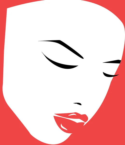 Cara de mujer . — Vector de stock