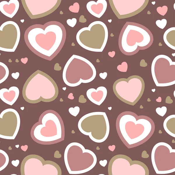 Fondo corazones sin costuras en colores pastel — Vector de stock