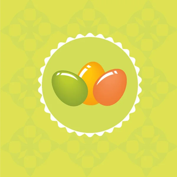 Velikonoční karta s ručně kreslenými vejci — Stockový vektor