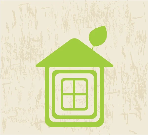 Ícone de vetor símbolo casa Eco — Vetor de Stock