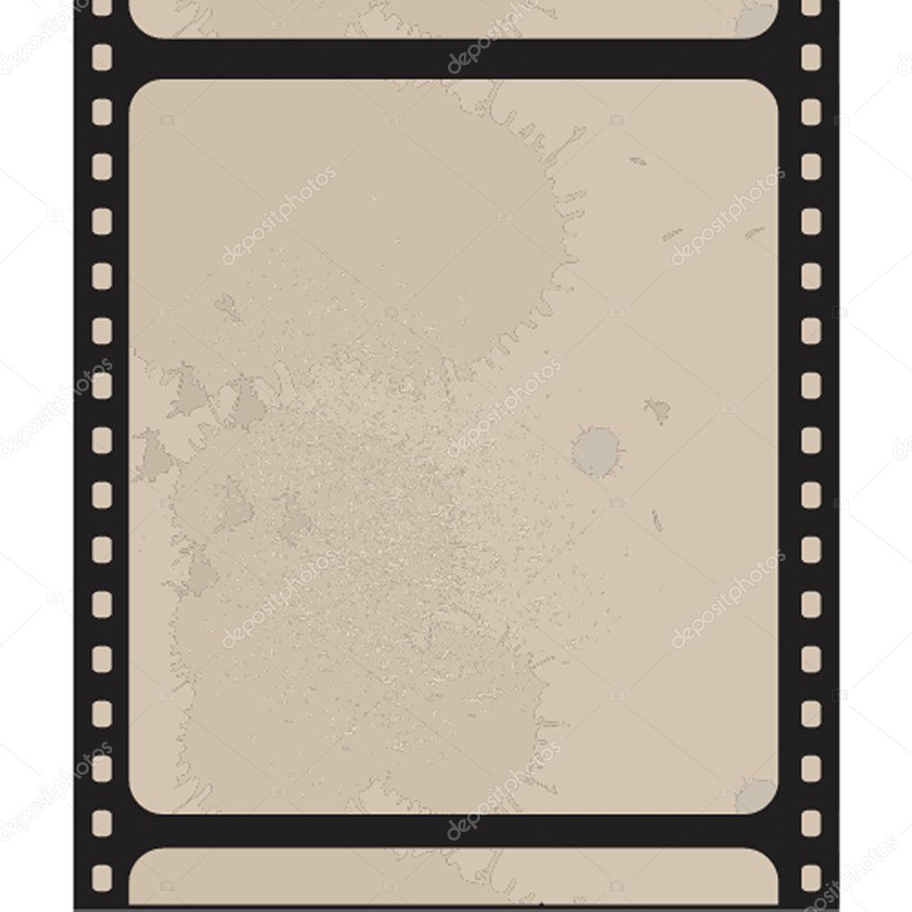 Old blank film strip isolated on white