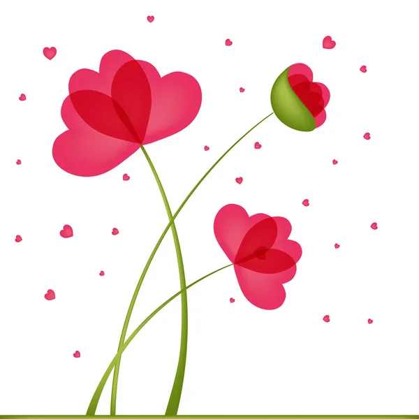 ハート形の花の花束 — ストックベクタ