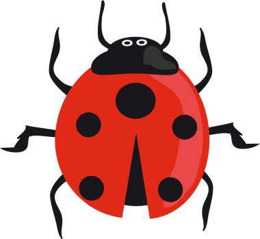 Yeşil çimlerde uğur böceği.