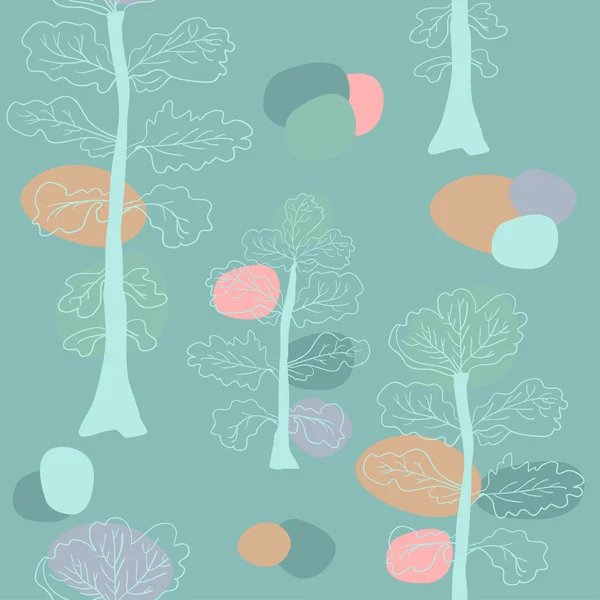 Pastel trees seamless pattern. — Stock Vector