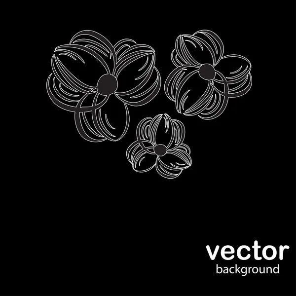 Flowers on dark background — Stock Vector