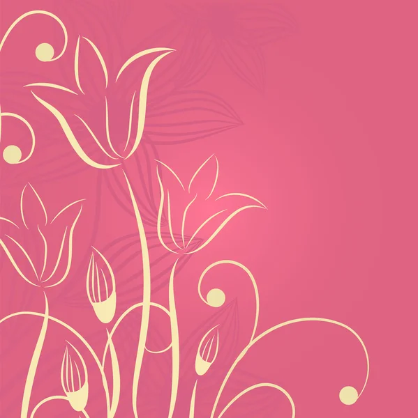 Flores sobre fondo rosa — Vector de stock