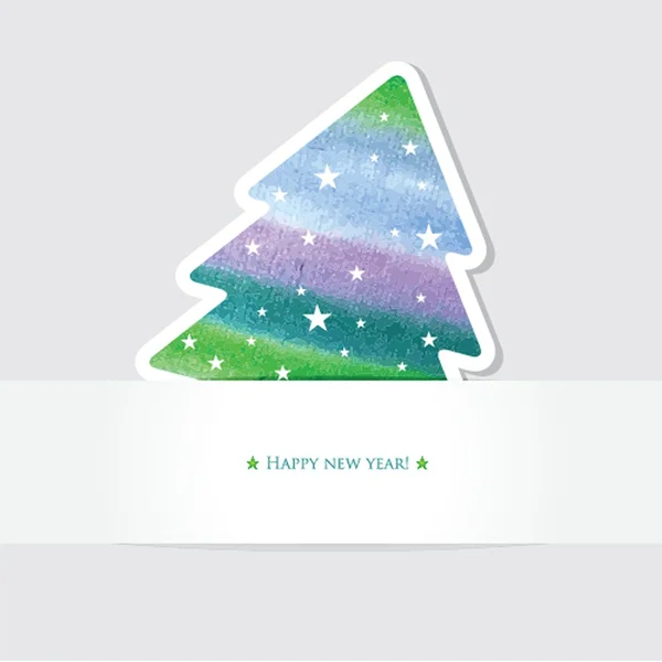 Sfondo natalizio con albero di Natale, illustrazione vettoriale. — Vettoriale Stock