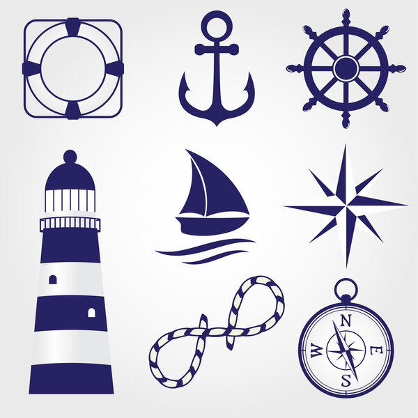 Set of marine symbols