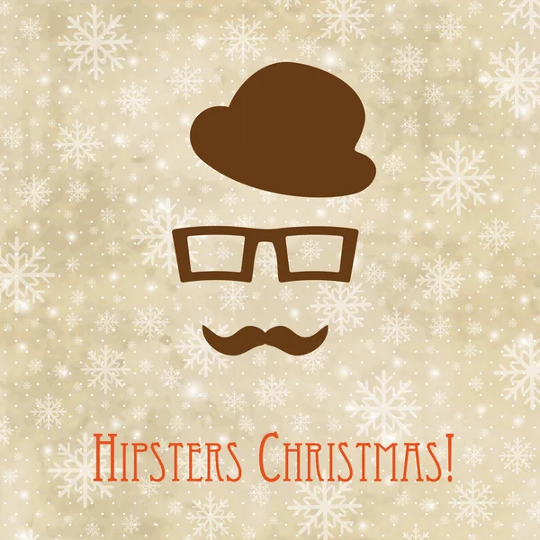 Kartu Natal dengan elemen hipsters - Stok Vektor