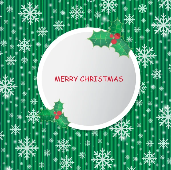 灰色のボールとヒイラギの果実とビンテージのクリスマス カード — ストックベクタ