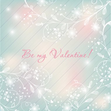 Hafif pastel çiçekli arka plan. Sevgililer Günü tasarımı.