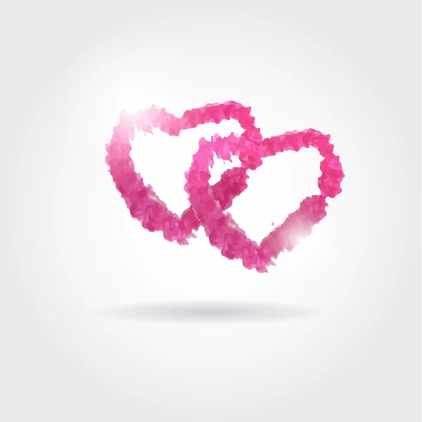 Vackra hälsning årgång hjärtans kort med rosa hjärtan. — Stock vektor