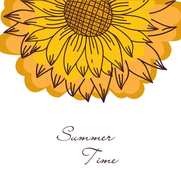 Adorno vintage con girasoles — Vector de stock