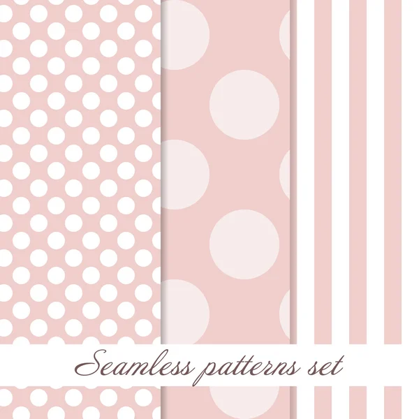 Set Seamless polka dot vintage pattern — Stock Vector