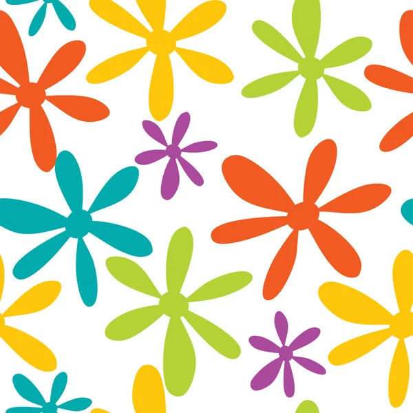 Безшовний фон з різнокольорових квітів — стоковий вектор