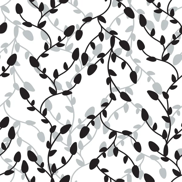 Pattern from tree branches and leaves — Stock Vector