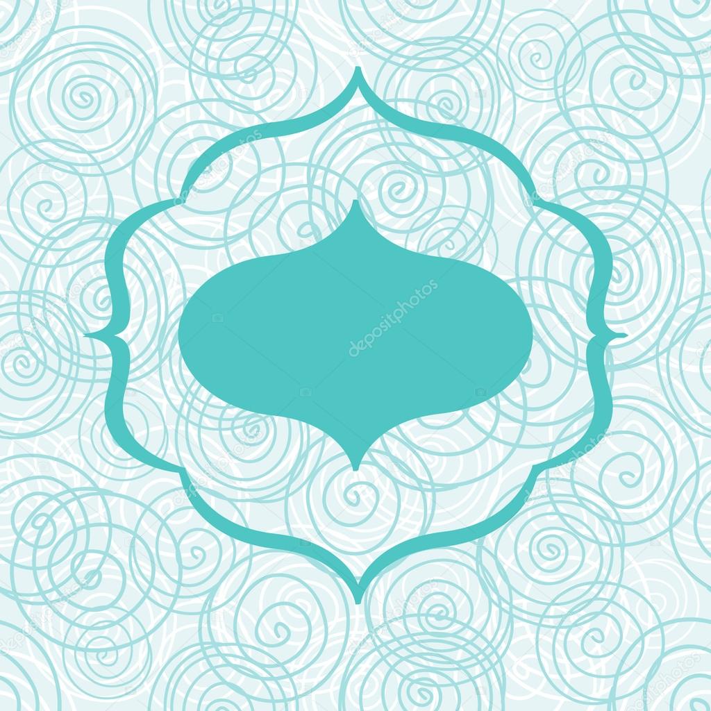 Blue arabic style frame on seamless background