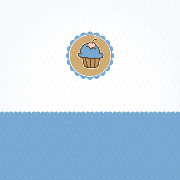 Bakery background with small cupcake — Stock Vector