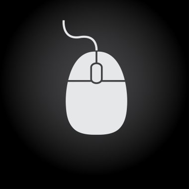 Uzun düz gölge simge bilgisayar fare