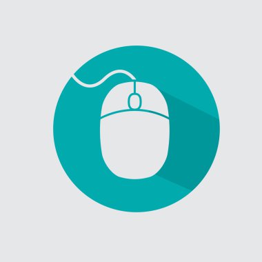 Uzun düz gölge simge bilgisayar fare