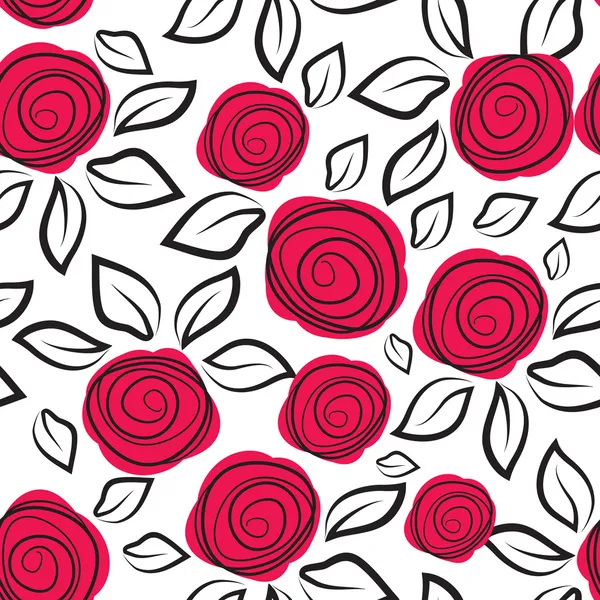 Seamless pattern with rose flowers. — Stock Vector