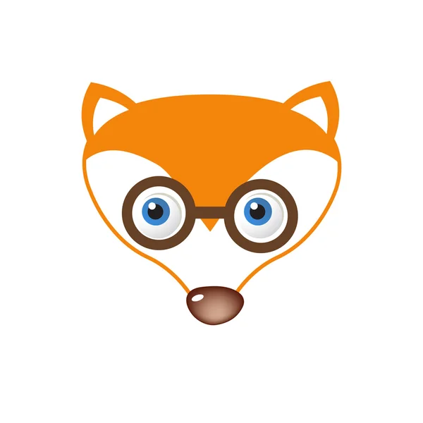 Clever Fox face in eyeglasses. — Stock Vector