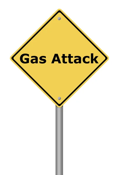 Znak ostrzegawczy gazu ataku — Zdjęcie stockowe