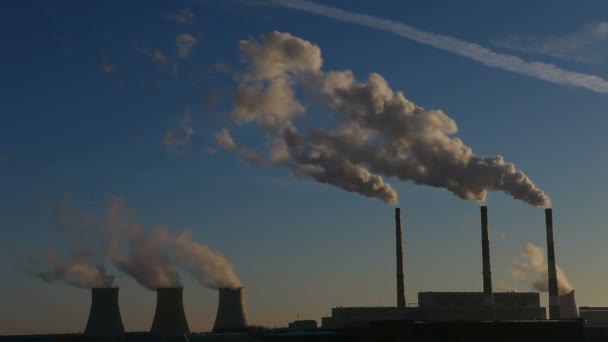 Thermal power plant, time-lapse — Stock Video