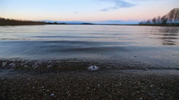Sunset on the lake. camera movement — Stock Video