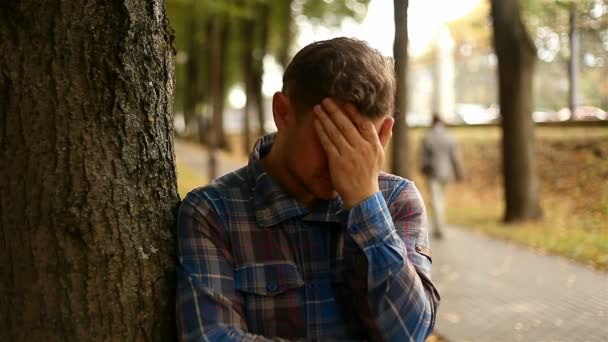 Depressed, sad young man — Stock Video