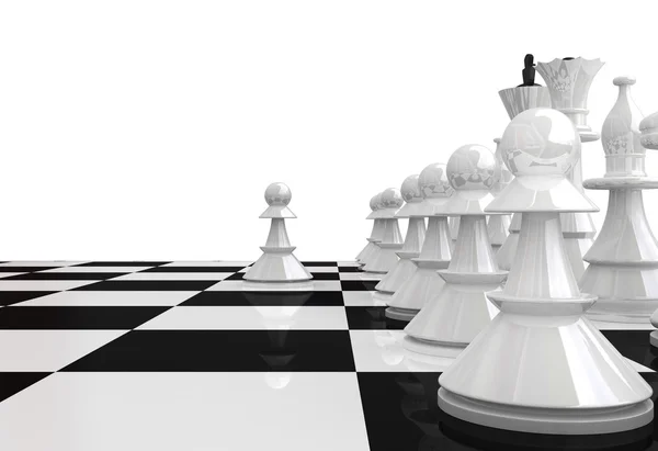 White chess pieces - 3D render — Stock Photo, Image