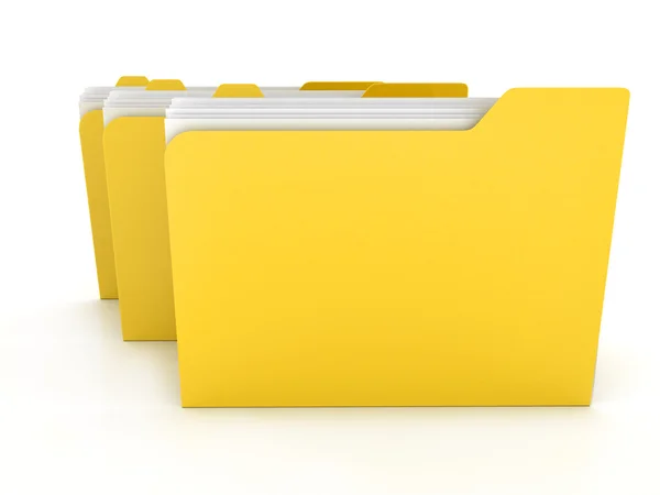 Yellow folders Stock Image