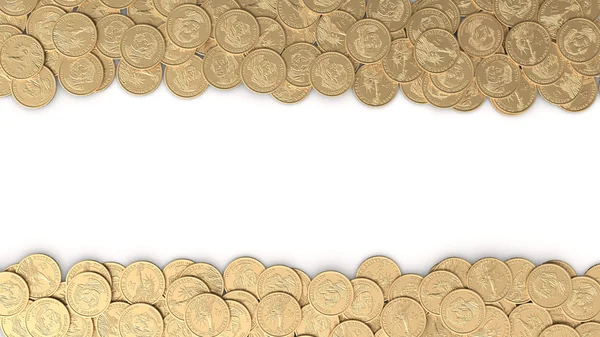 Рамка с золотыми монетами — стоковое фото