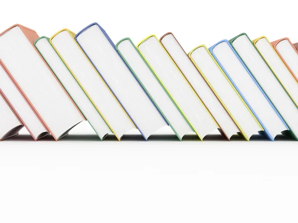 Row of books on white — Stock Photo, Image