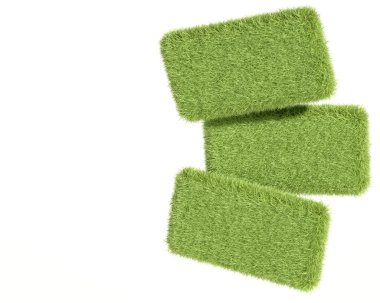 3D yeşil çim tabletleri