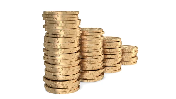 Diagram of golden dollar coins — Stock Photo, Image