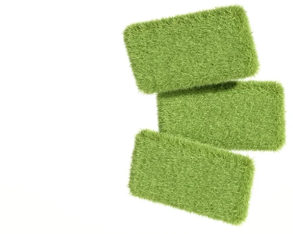 3d green grass tablets — Stock Photo, Image