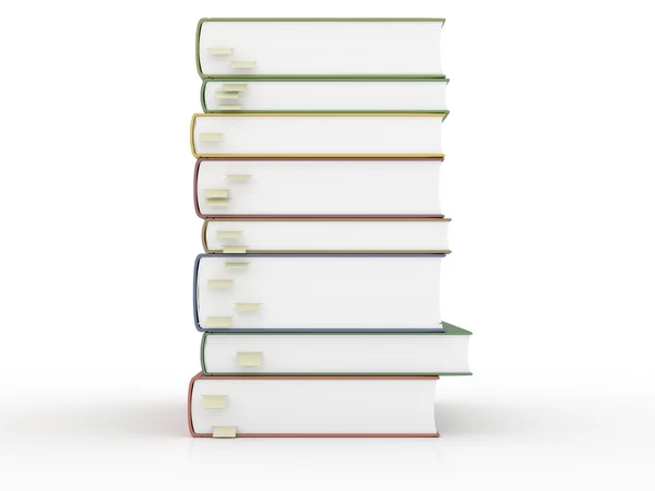 Stacks of books with bookmarks — Stock Photo, Image