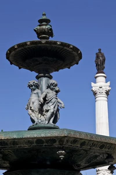 Rossio fontän — Stockfoto