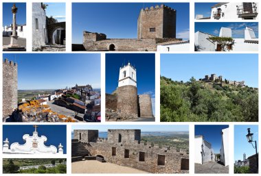 Historical Monsaraz Medieval Village Collage clipart