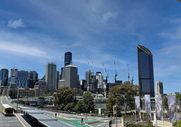 Brisbane Central Business District Vanaf Het Queensland Museum Aan Overkant — Stockfoto