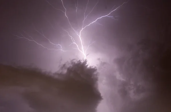 Lightning crawler cloud to air inside the cloud mass