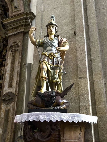 Statue Saint Michael Monastery Saint Michael Refojos Sao Miguel Refojos — Fotografia de Stock