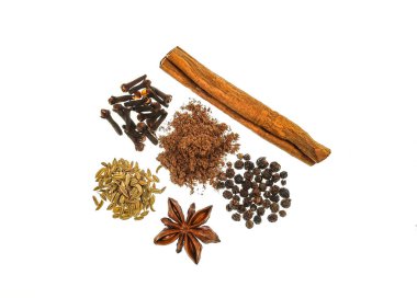 Chinese Five Spice Powder is a blend of five ingredients such as Star Anise, Fennel Seeds, Szechuan Peppercorns, Cloves and Cinnamon Stick