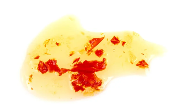 Sweet Chilli Jam Smeared White Surface — Stockfoto